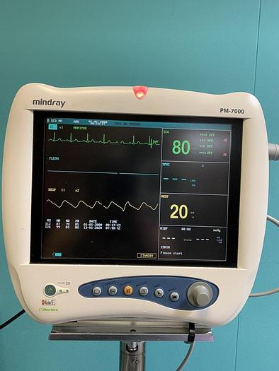Used Mindray PM-7000 Patientenmonitor +Zubehör, T1,BP1, BP2, SPO2, CO, NIBP Optionen
