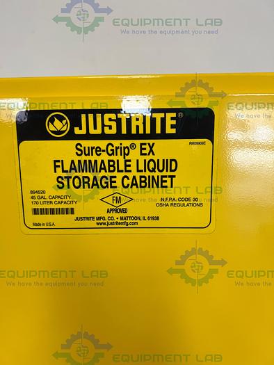 Used JustRite  45 Gallon Flammable Liquid Storage Cabinet w/ Soft Close Doors, Keys