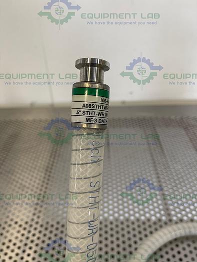 Used Sani Tech  STHT-WR-0500 60" Silicone Hose w/ Threaded and 1/2" Sanitary Fitting