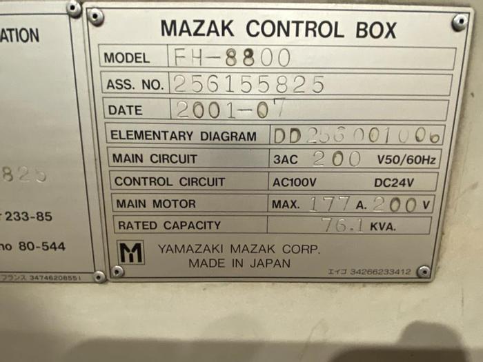 Used 2001 Mazak Mazatech FH-8800 Horizontal Machining Center
