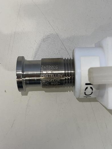 Used Swagelok/Hastelloy C275 1/2" Sanitary Fitting to Threaded Connection w/  Valve