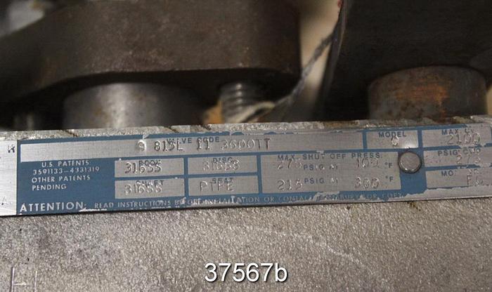 Used Jamesbury 8" Hand Operated Butterfly Valve, 815L-11-3600 TT #37567