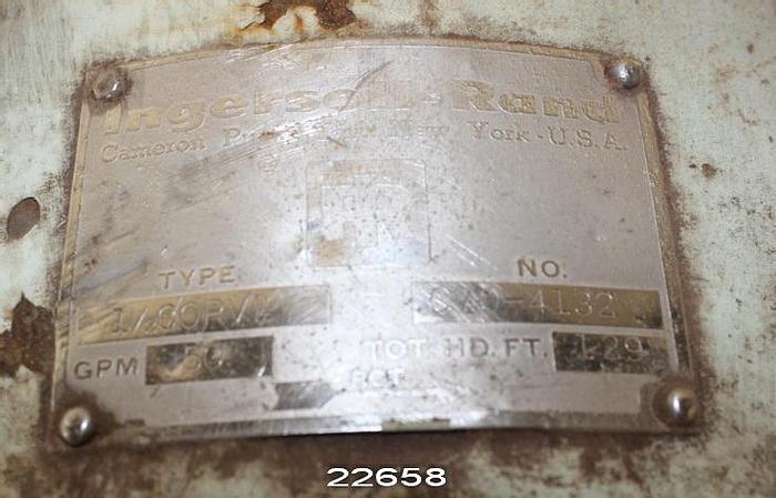Used Ingersoll Rand 1-1/2 CORVL Pump, 50 Gpm @ 129 Ft. Head #22658