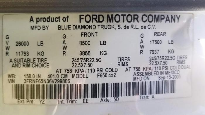 Used 2006 Ford F650