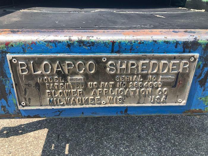 Used 48" WIDE BLOAPCO FLOOR MOUNT SHREDDER