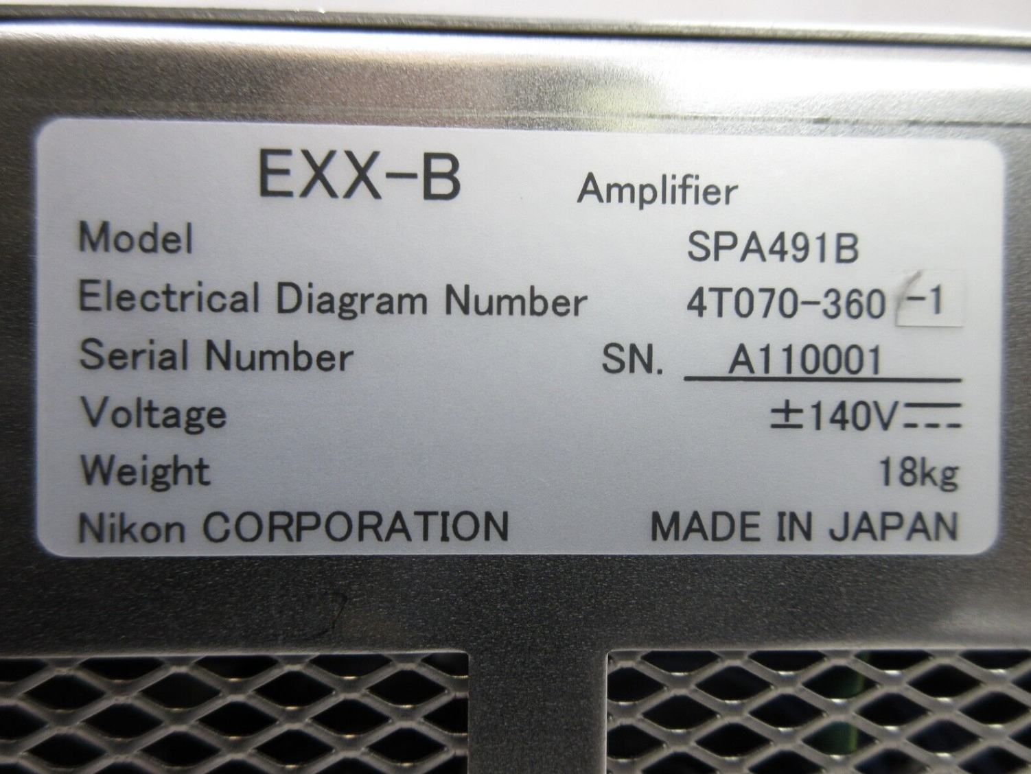 Used Nikon 4T070-360-1 EXX-B Amplifier SPA491B NSR-S620D ArF Immersion Scanner Used
