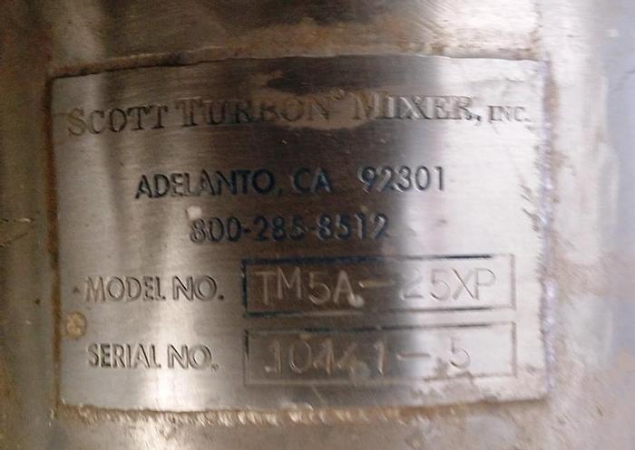 Used Mixer, High Shear, 25 HP, S/st, Scott Turbon (3) #S741985