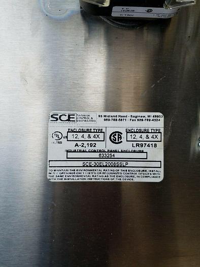 Used SCE SCE-30EL2008SSLP 30X20X8 Stainless Enclosure -USED with disconnect 194R-HS4E