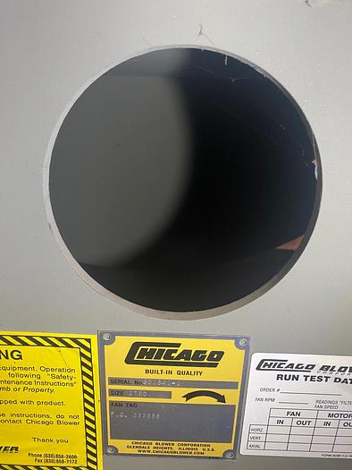 Used 125 HP Chicago Blower Fan  Size: 2700