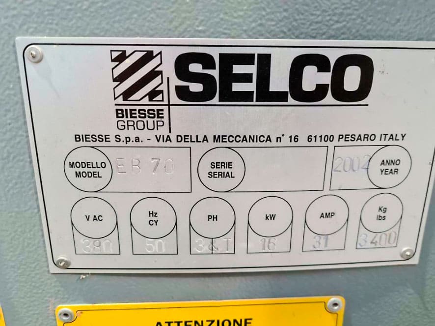 Used Biesse Selco EB70 - Panel saw - 2002
