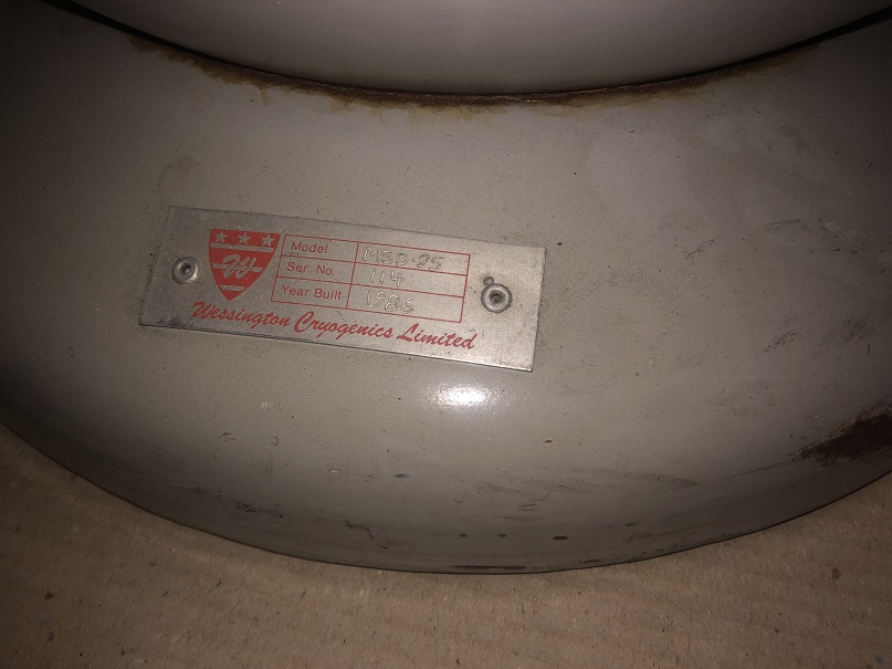Used 1986 Wessington Cryogenics Ltd.  MSD-25