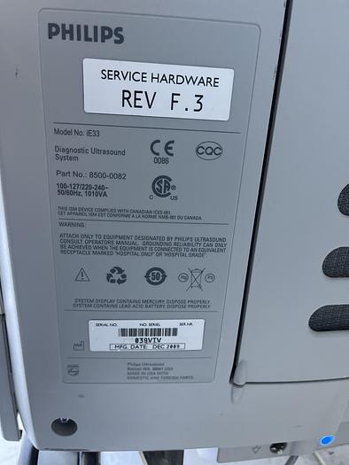Gebraucht Philips IE33 Ultraschallgerät mit 4 Ultraschallsonden, Sony Drucker