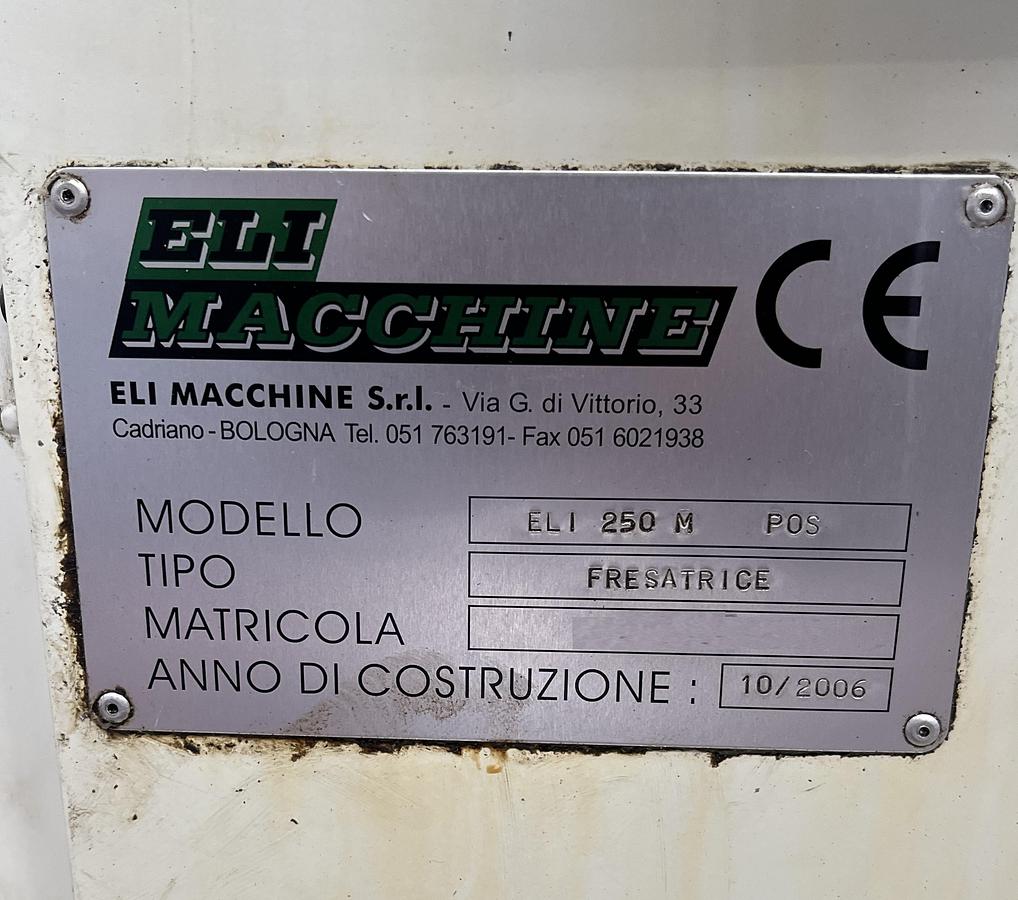 Usato Fresatrice Elimacchine tipo ELI 250 anno 2006