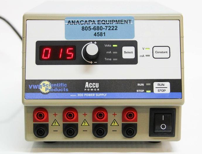 Used VWR Scientific Products Power Supply 300 Electrophoresis Accupower (4581)