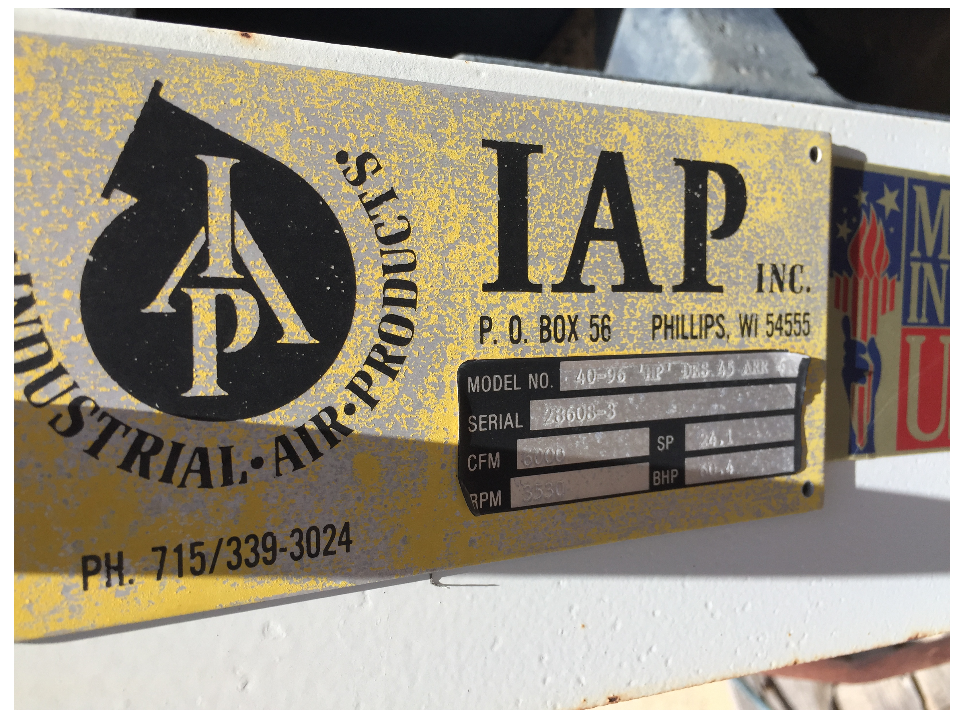 Used 60 HP Centrifugal Blower
