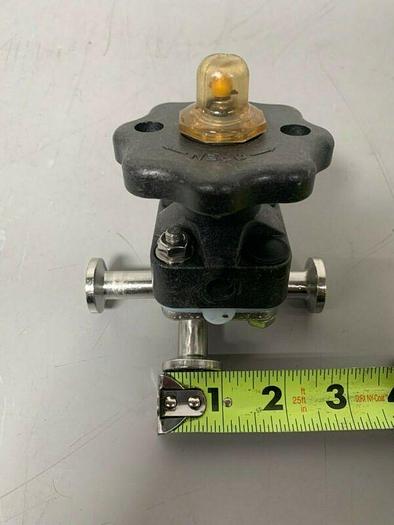 Used ITT Pure-Flo .5-316L-RA20MAX-CWP150 3-way Diaphragm Valve w/ 1/2" Sanitary Fit