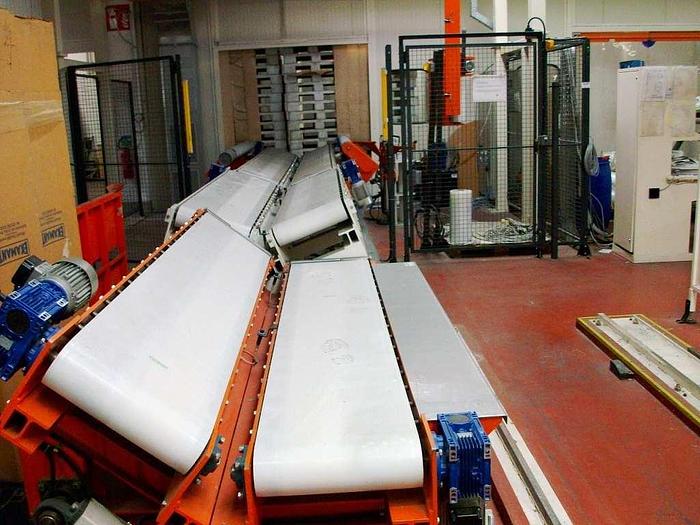 Used 2004 Nonwoven - Hot melt application complete line (unwinder, Hot melt coater, surface inspection, rewinder, packaging)