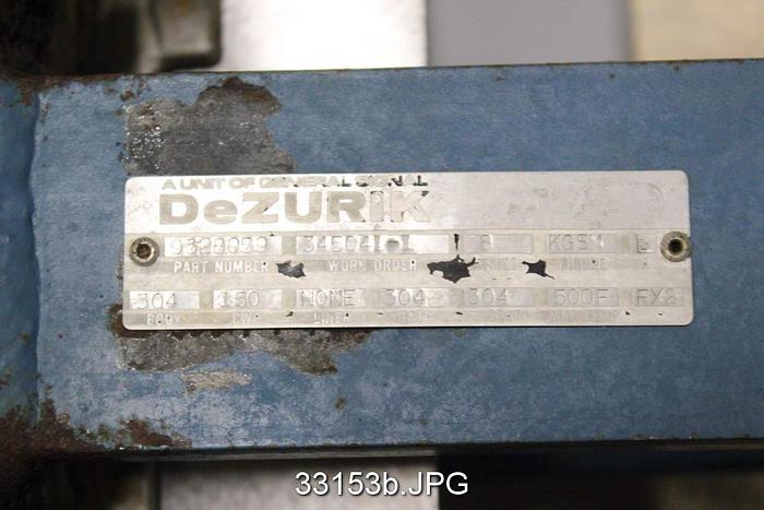 Used Dezurik 8" Hand Operated Knife Gate Valve #33153