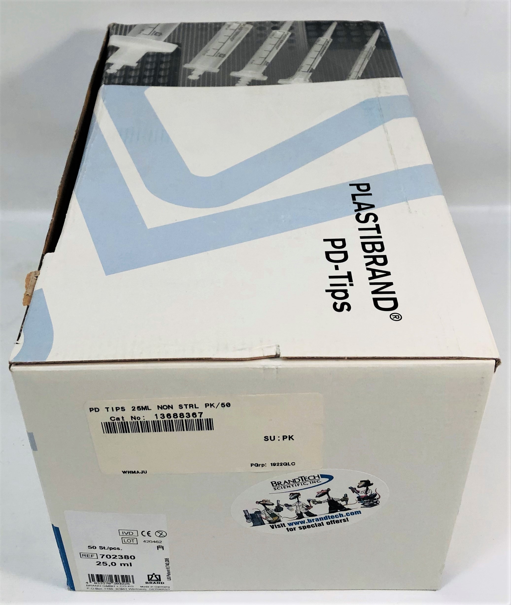 New Open Box BrandTech BRAND 702380 PD-Tips - 25mL (Box of 50)