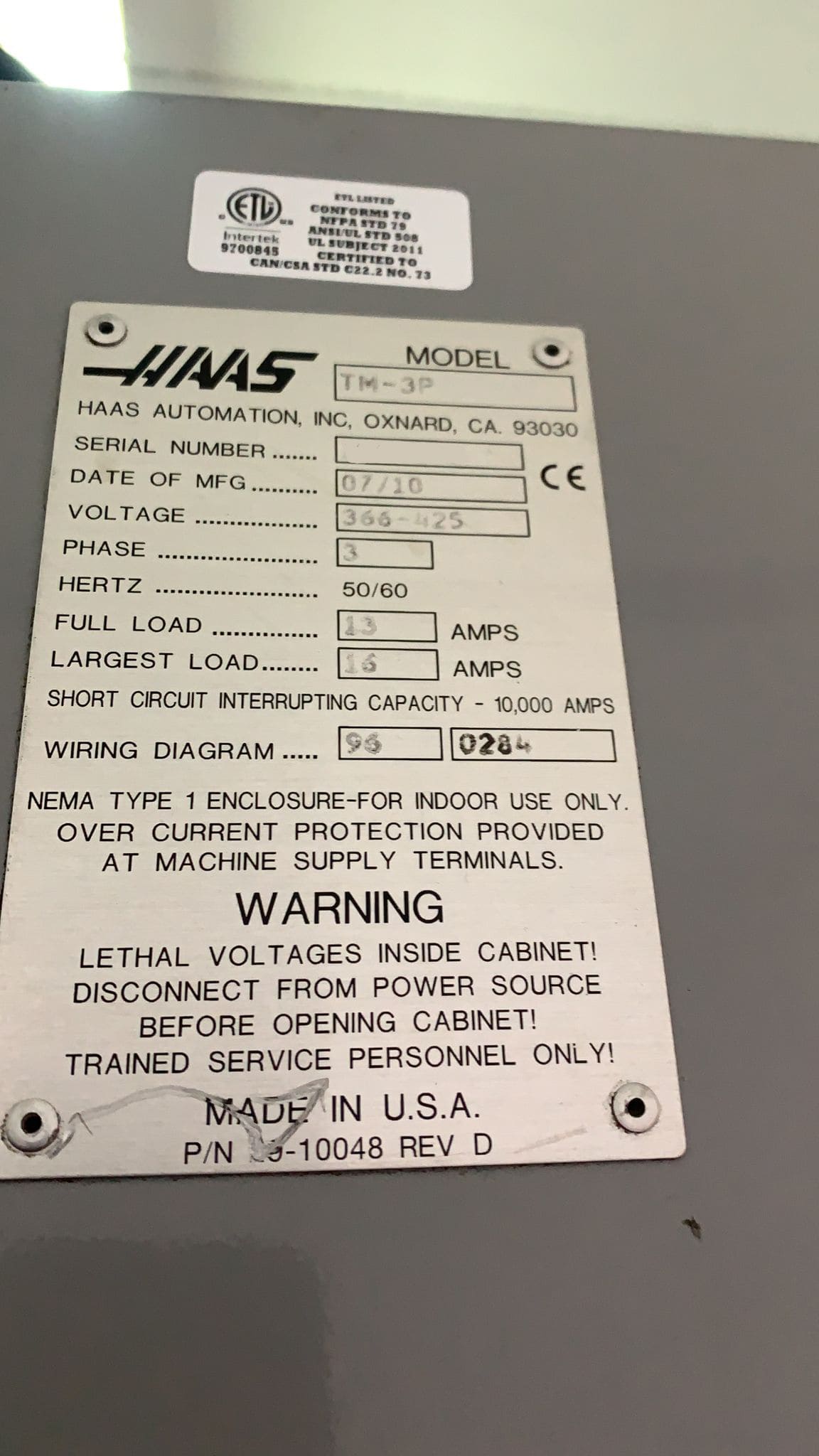 Used HAAS  TM 3P - 2010