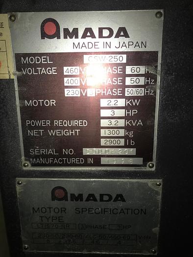 Used 1998 Amada CSW-250 Notcher #1664