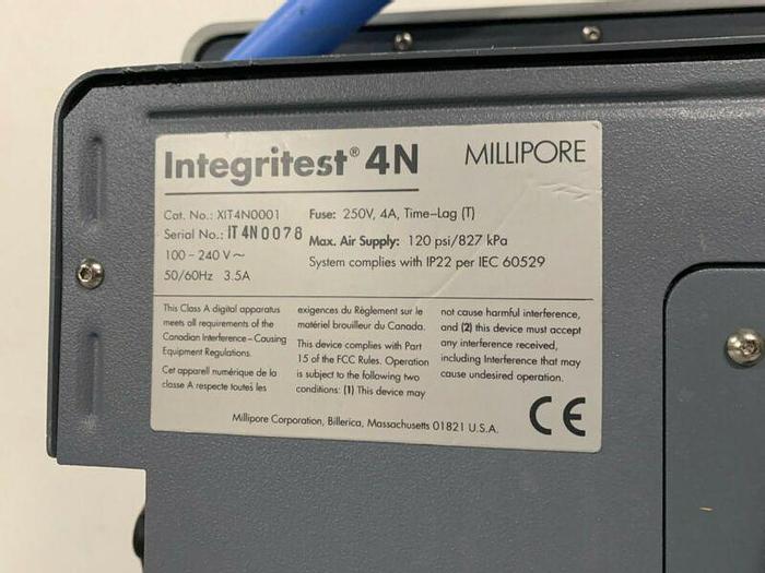 Used Millipore XIT4N0001 Integitest 4N Automatic Filter Integrity Test Instrument