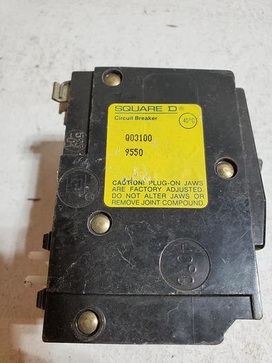 Used SQUARE D QOB3100 CIRCUIT BREAKER BOLT ON 3POLE 100A 240V (J1)