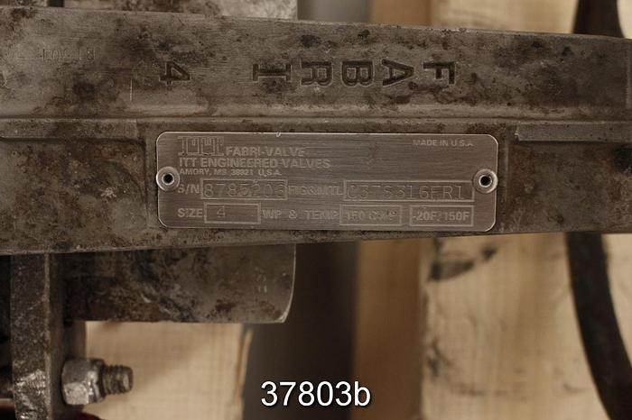 Used Fabri 4" Hand Operated Knife Gate Valve #37803