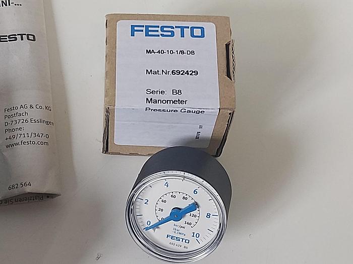 4 Stück Druckregelventil mit Manometer, LR-1/4-DB-7-MINI, 539682, Festo neu