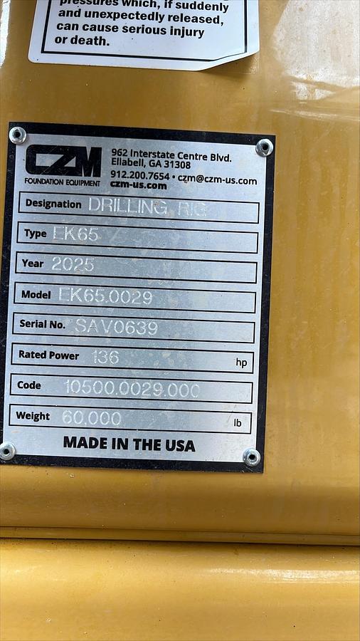 Used 2025 CZM EK65 Short Mast