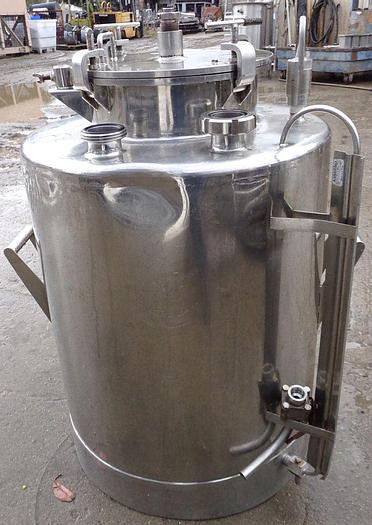 Used Tank, 50 Gallon, 316 Stainless Steel, 23" x 27", FT/FB, Less drive, #S742872