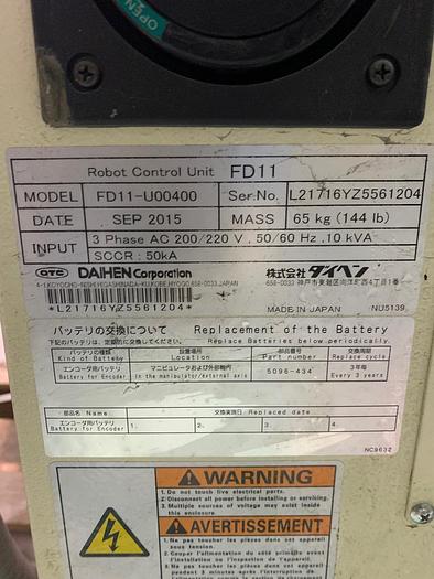Used 2015 OTC A II-2PF301 TILT/TURN SERVO DRIVEN POSITIONERS (2)  WITH FD11 CONTROLLER