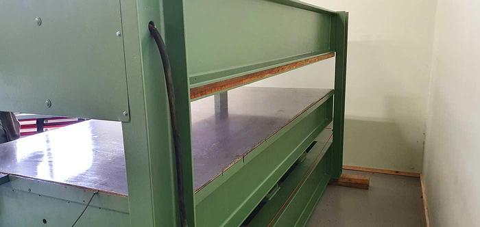 Used Höfer hydraulic veneer press H120 SS, 300 x 130cm