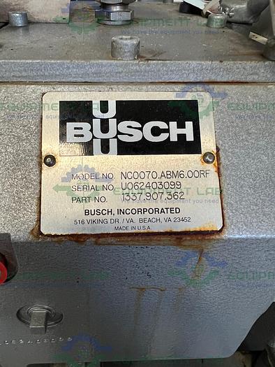 Used Busch  NC0070.ABM6.00RF Single Stage Cobra Dry Screw Vacuum Pump w/ Goulds LF3196