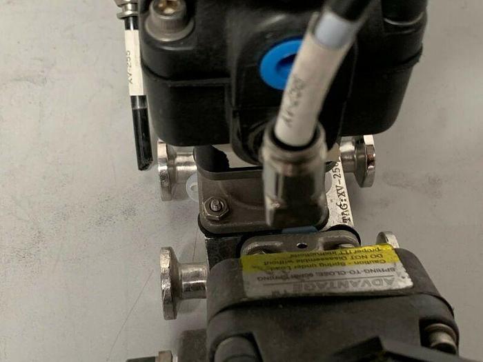 Used 3 ITT Sherotec 90PSI Stainless Steel Valves w/ 3 Position Monitors 1/2" Sanitary