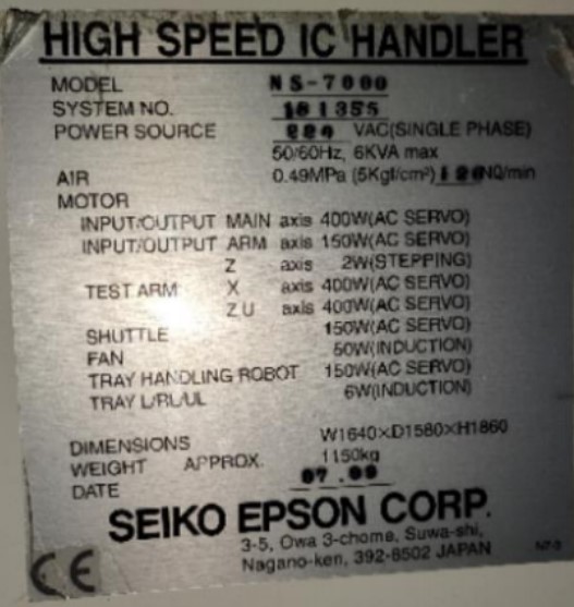 Used 2007 Seiko  NS 7000 Handler