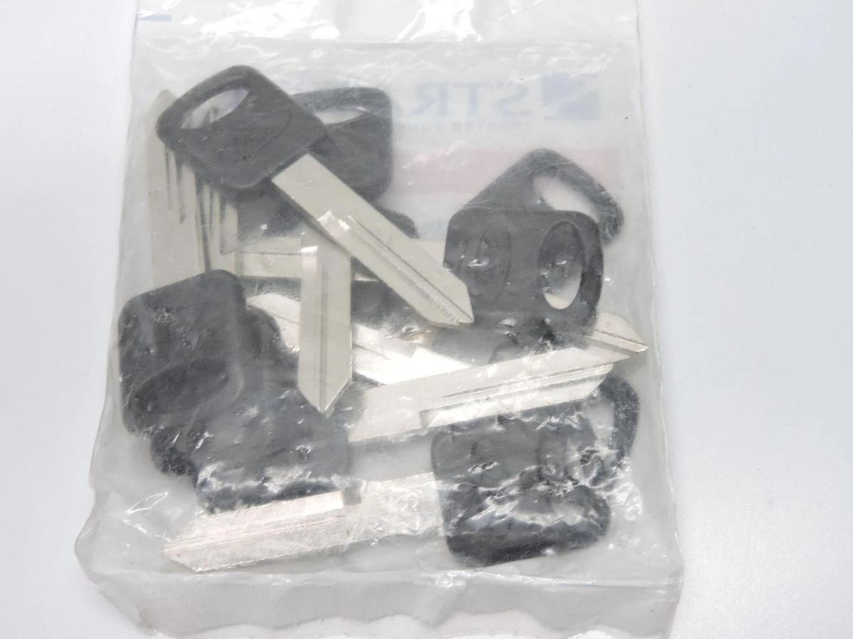 (Lot of 10) OEM Ford Logo Uncut Key Blank Black Plastic Molded Head 597638 OEM!