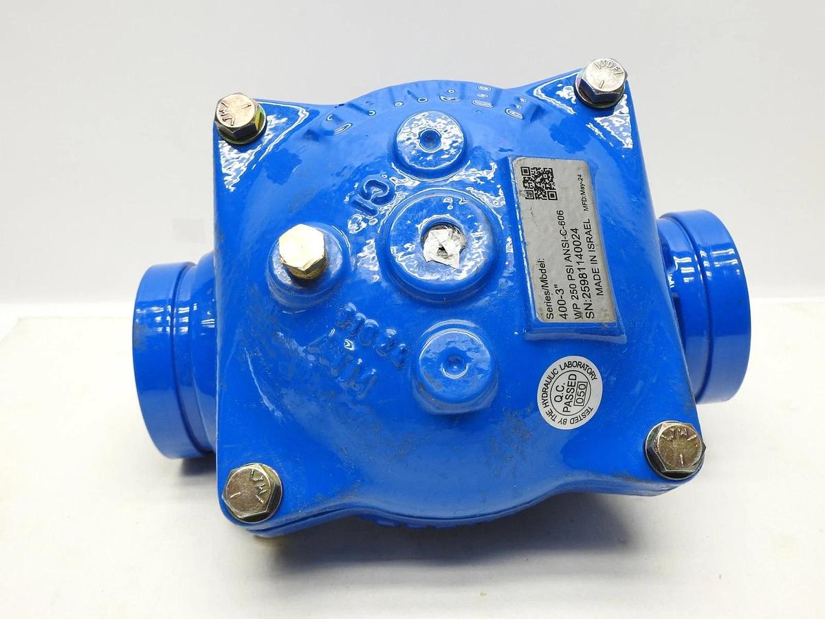 Bermad 400 Series 3" Valve 400-3 WP 250 PSI ANSI-C-606 BLUE NEW!