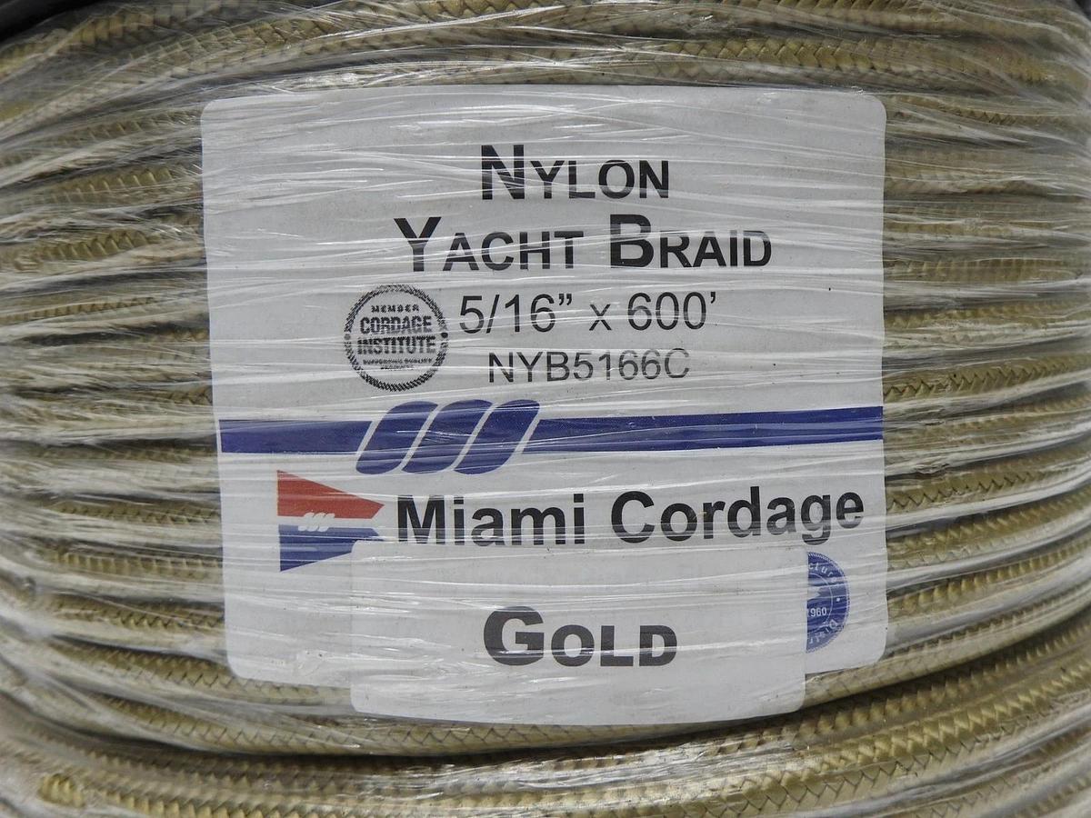 Nylon Yacht Braid Miami Cordage 5/16"x600' (GOLD) NYB5166C