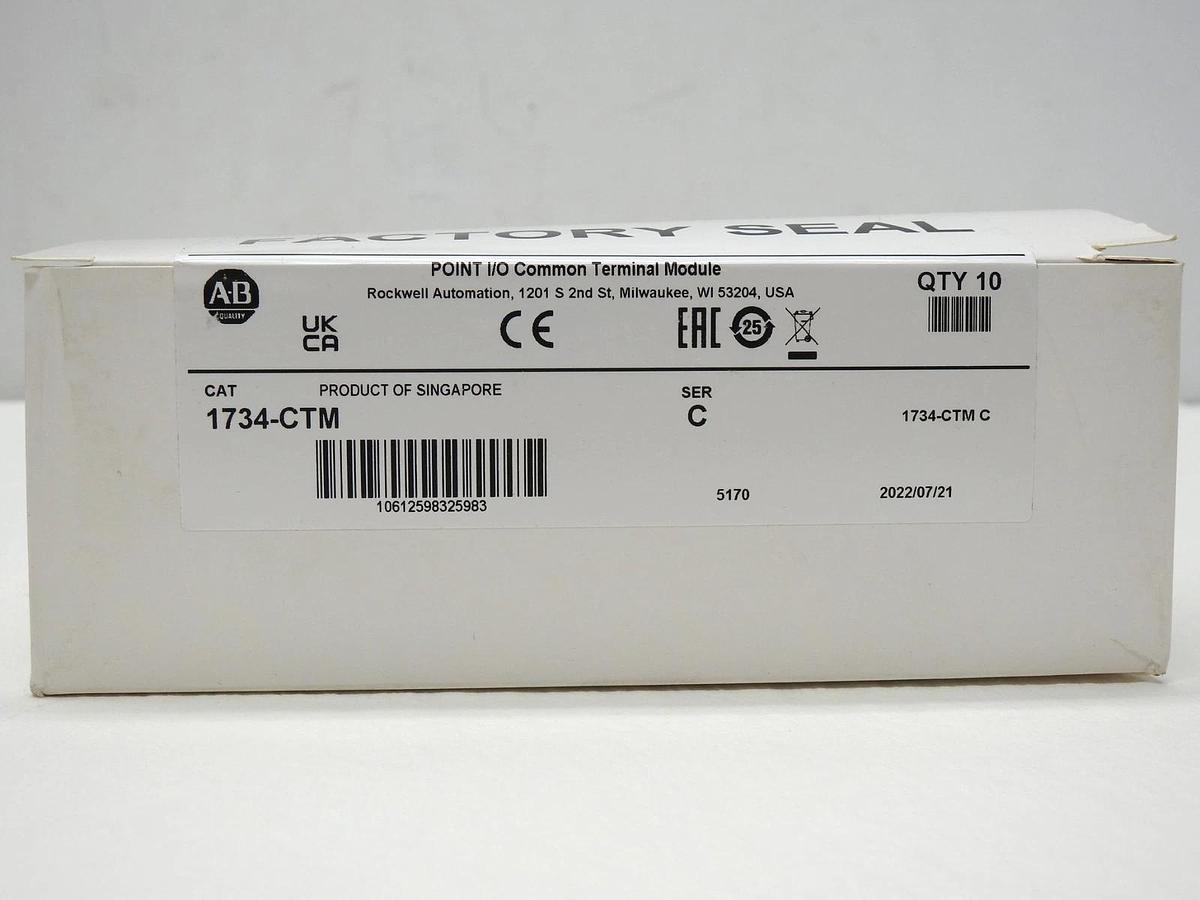 Box of 10 *2022* NEW Allen Bradley 1734-CTM I/O Common Terminal Module - SEALED!
