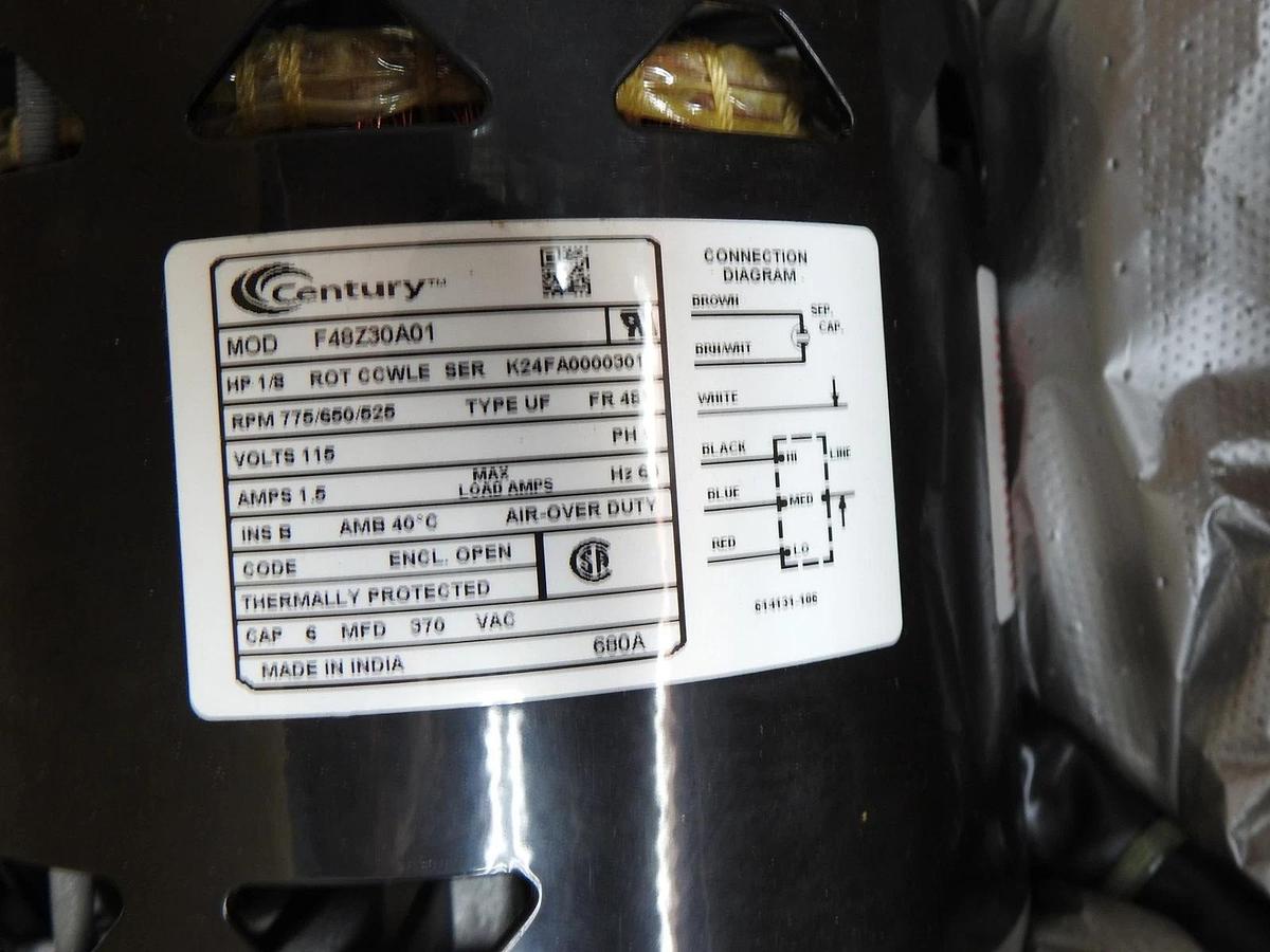 Century 680A Motor 1/8 HP 115V 775 RPM 48Y 3 Speed Replacement MOT-711 -OEM NEW!