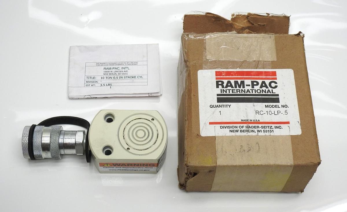 Ram Pac RC-10-LP-.5 (10 Ton, 0.5 In Stroke CYL) Flat Jack - NOB NEW!