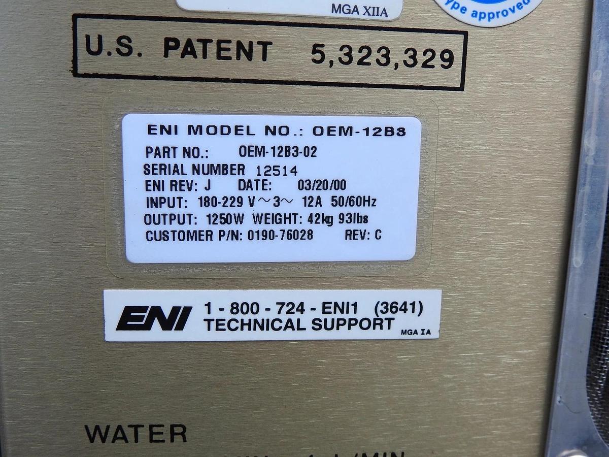 ENI OEM-12B3 RF Generator 3 Phase AMAT P/N: 0190-76028, OEM-12B3-02 ~NICE!~