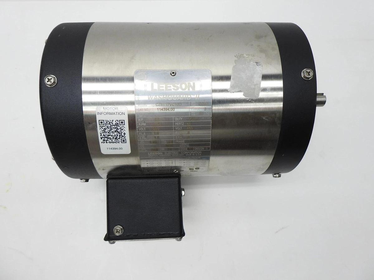 Leeson 114394.00 1/2HP Washdown Motor 3Ph 1800 RPM CZ6T17VC10D - BULK NEW!