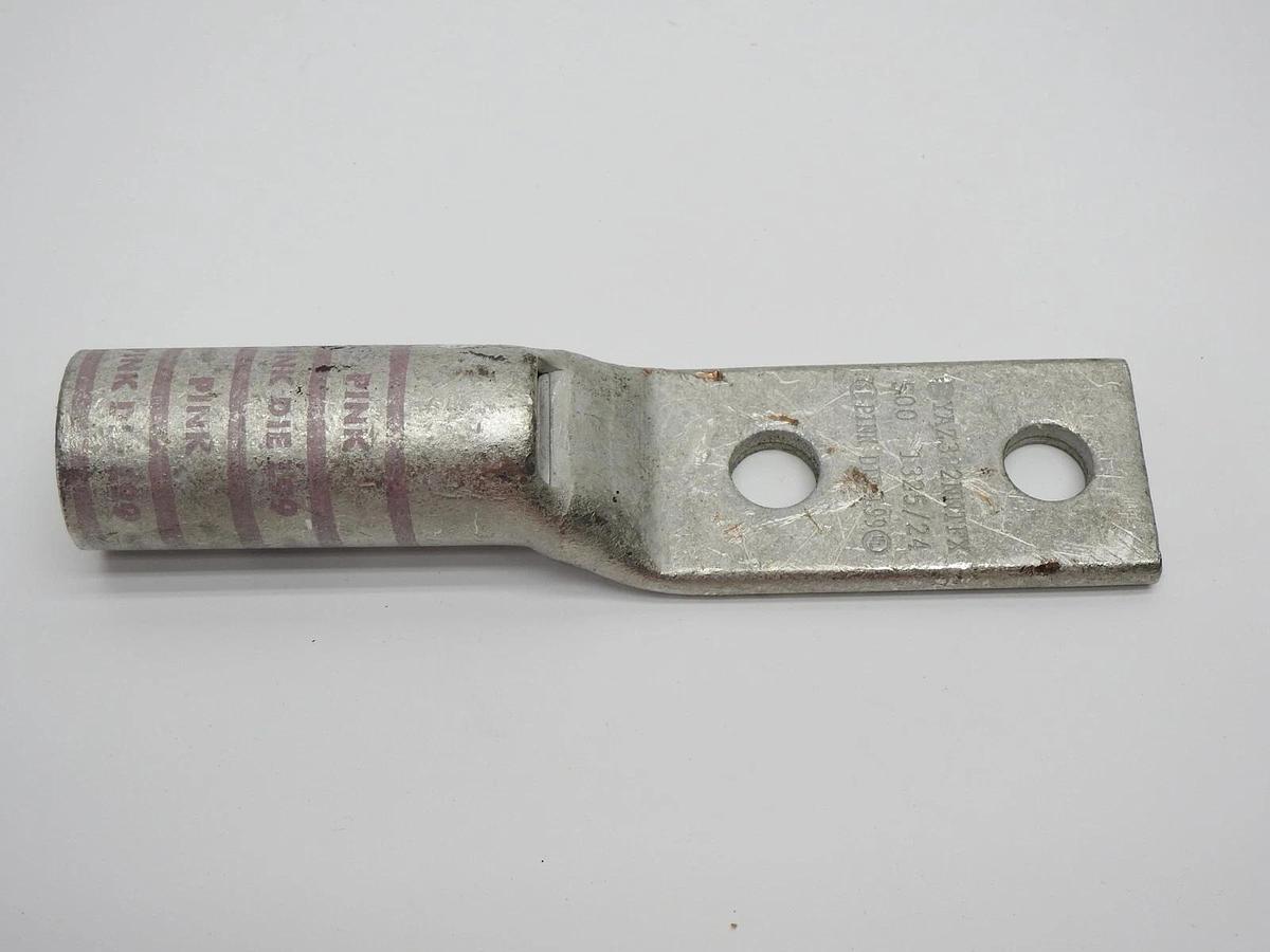 Burndy YAZ382NNTFX Two Hole Lug Compress Conct 500 Kcmil PINK - NOB NEW!