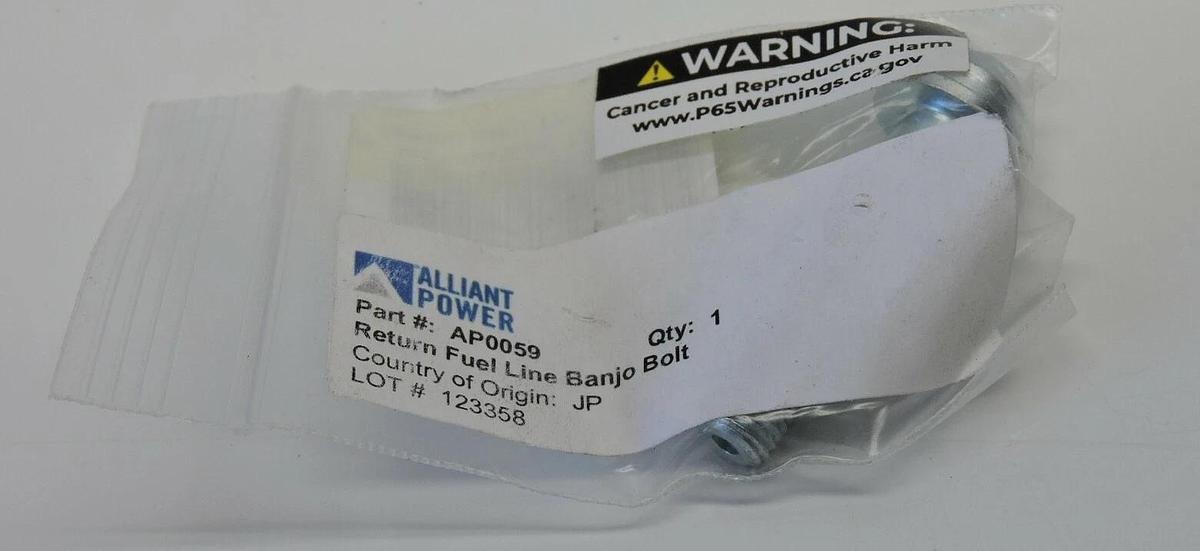 Alliant Power AP0059 Fuel Return Line Banjo Bolt - NEW!