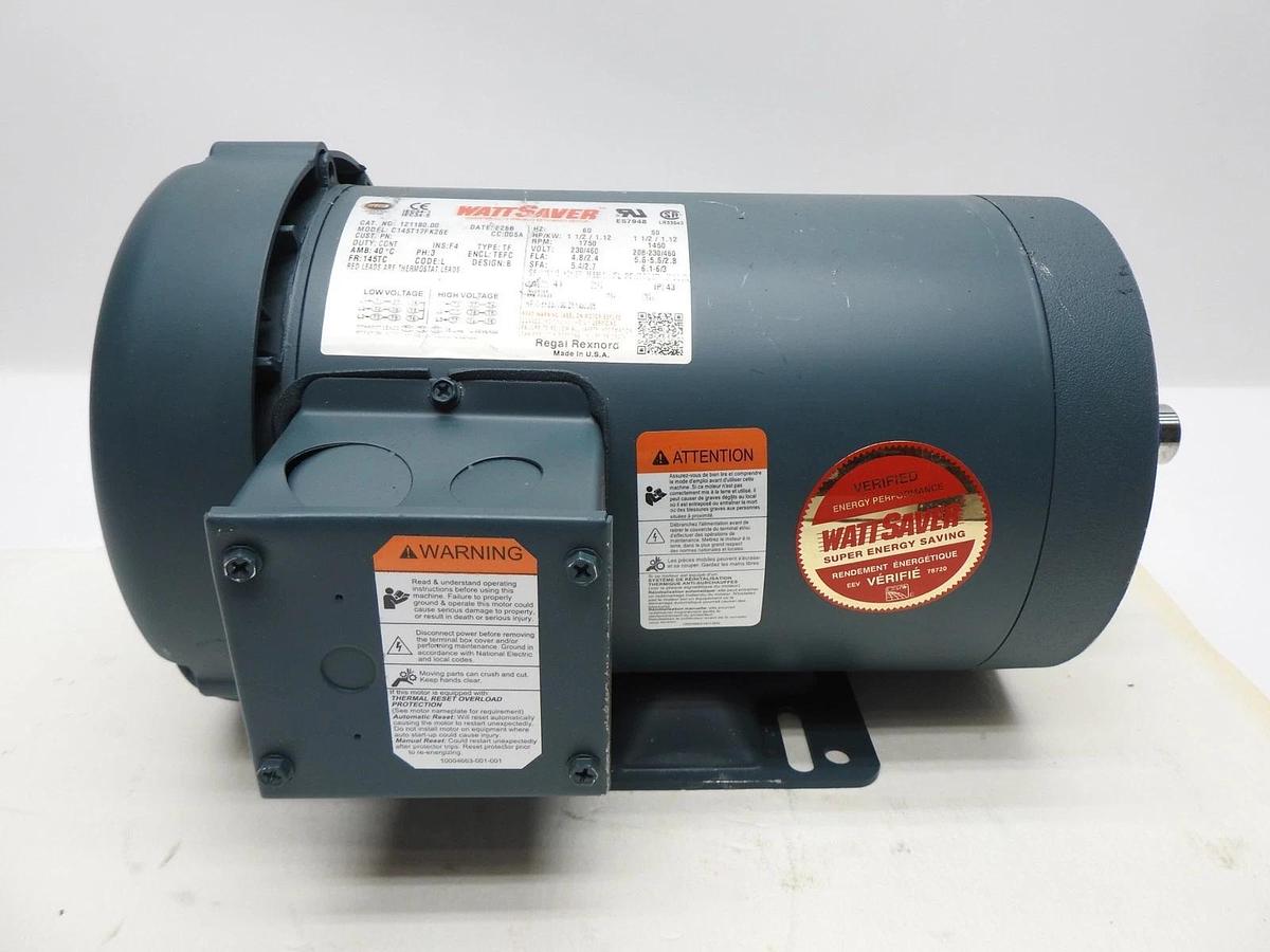 Leeson WattSaver Electric Motor 121180.00 C145T17FK26E 230/460V 3 Phase - NEW