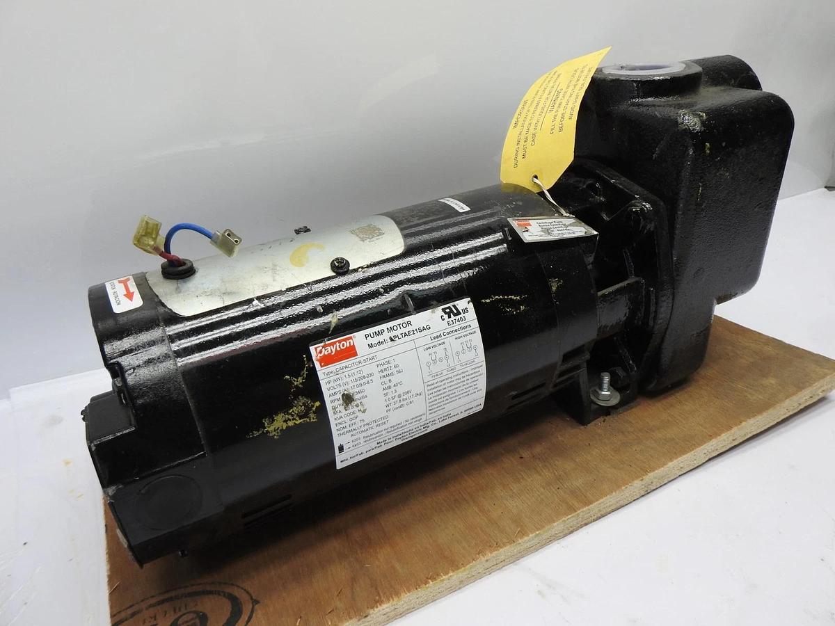 Dayton PPLTAE21SAG 1.5 HP, 1PH Pump Motor w/ 4UA71 Self Priming Centrifugal Pump