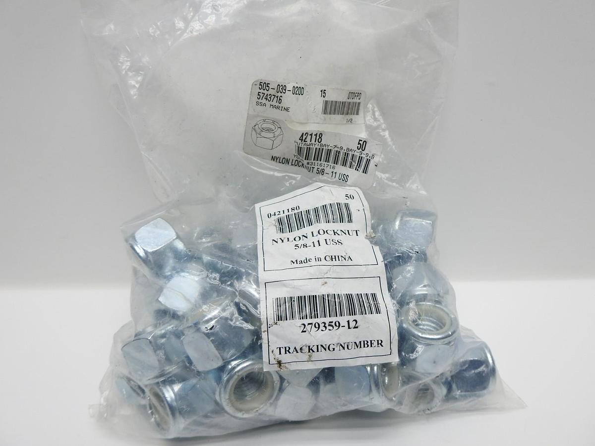 (50 PK) Imperial 42118 Nylon Insert Lock Nut, 5/8"-11
