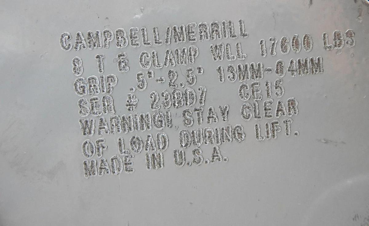 Campbell Merrill 17,600 LBS Lifting Clamp .5"-2.5" (13mm-64mm) 8.8 Ton NOB NEW